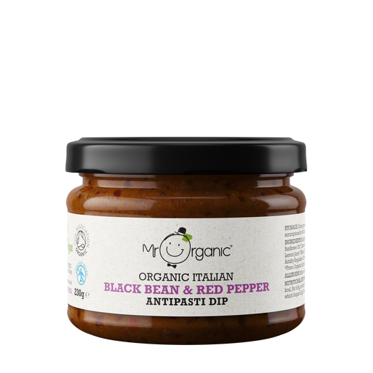 Mr Organic Black Bean & Red Pepper Antipasti Dip - 230G