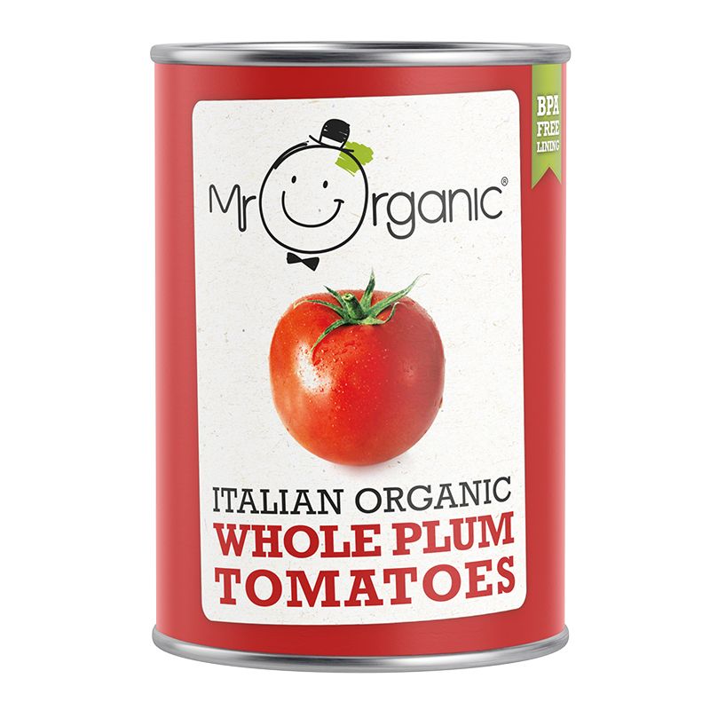 Mr Organic Whole Peeled Plum Tomatoes - Case of 12 x 400G