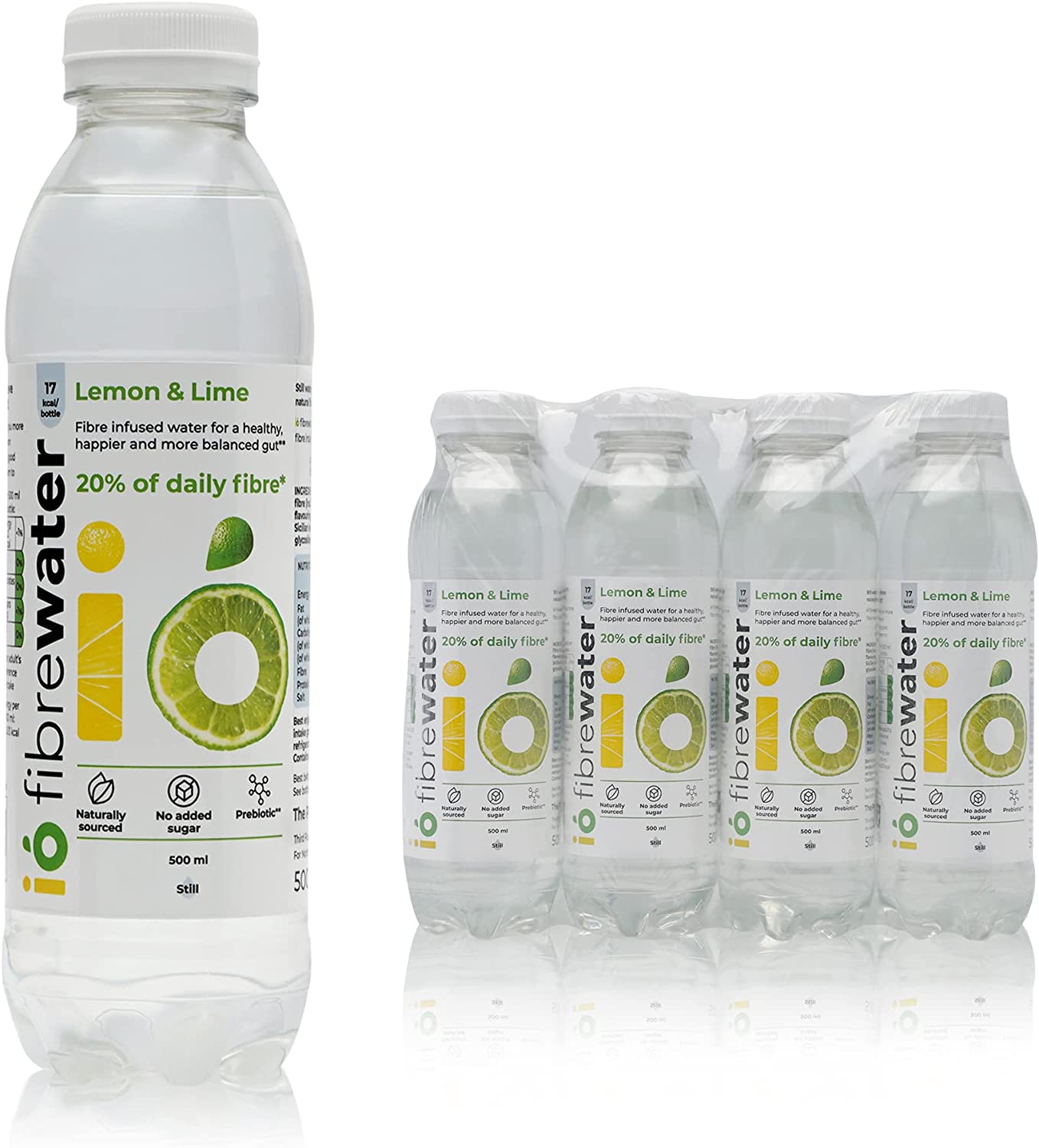 io fibrewater Mixed Case - Lemon & Lime & Strawberry - 12 x 500ML