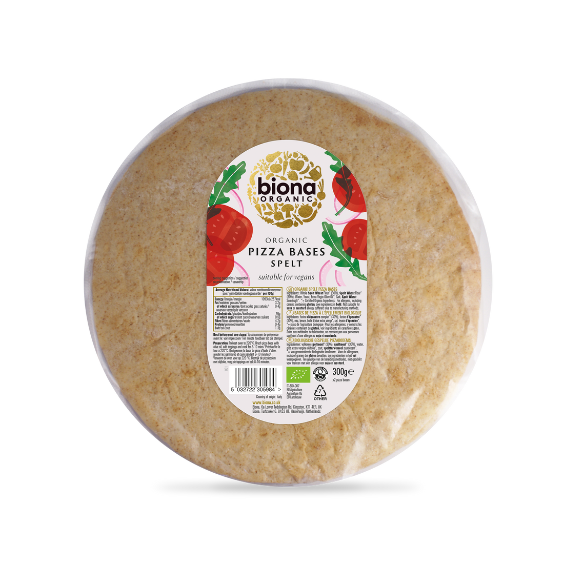 Biona Spelt Pizza Base - Pack of 2