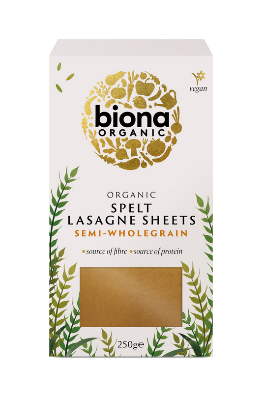 Biona Spelt Lasagne Sheets (semi-wholegrain) - Box of 12 x 250G