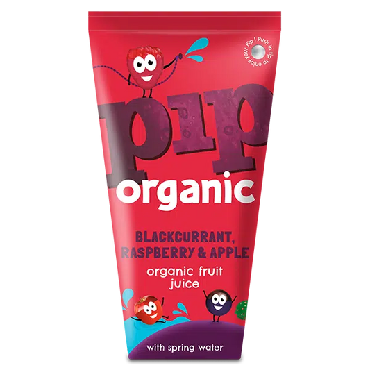 Pip Organic Blackcurrant, Raspberry & Apple Fruit Juice with Spring Water - Case of 4 x 180ML