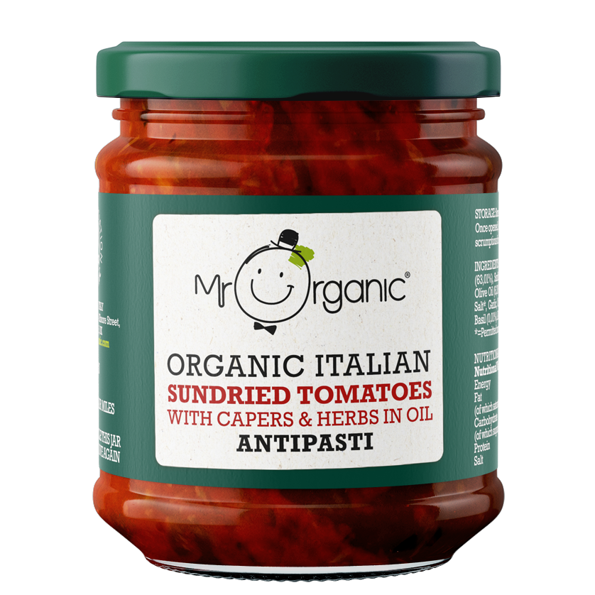 Mr Organic Organic Sundried Tomatoes & Capers Antipasti  - Case of 5 X 190g