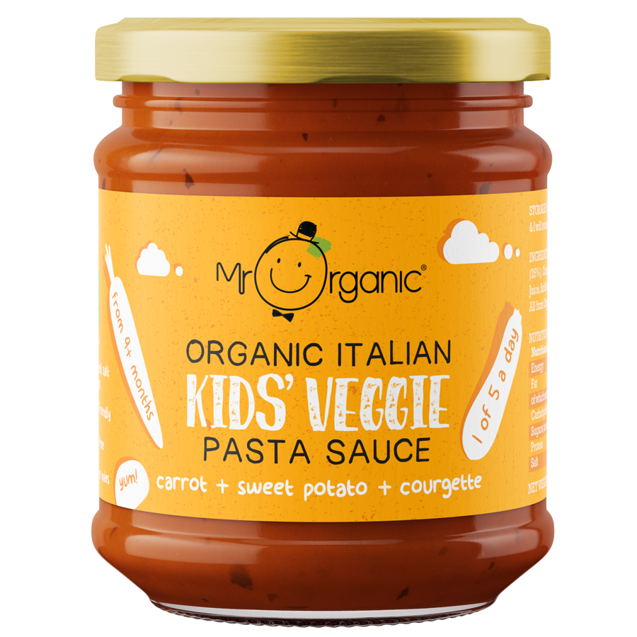 Mr Organic Kids Veggie Pasta Sauce - Carrot, Sweet Potato, Courgette - Case of 6 X 200g