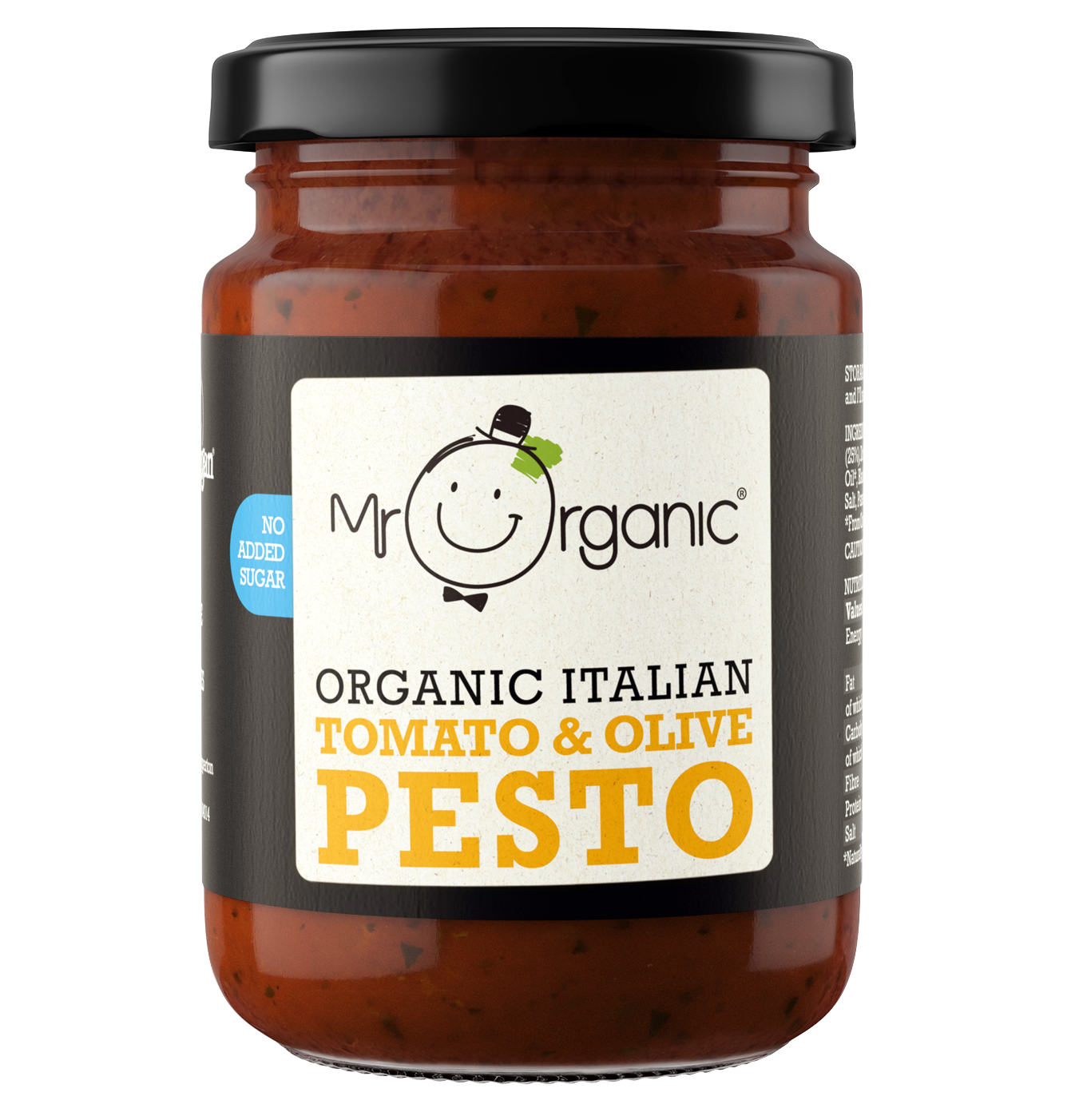 Mr Organic No Added Sugar Tomato & Olive Pesto - Case of 6 X 130g