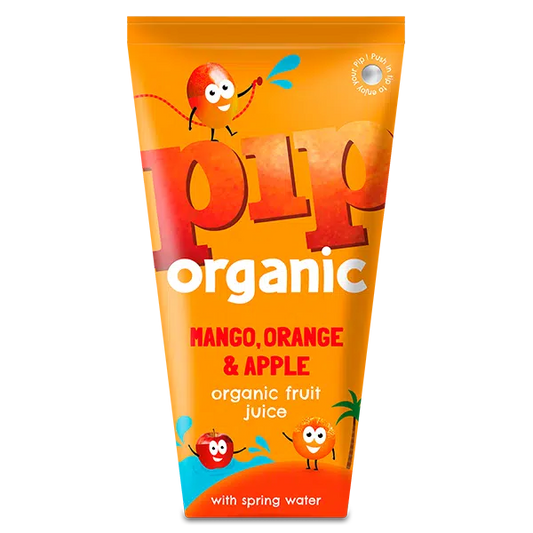 Pip Organic Mango, Orange & Apple Fruit Juice with Spring Water - Case of 24 x 180ML