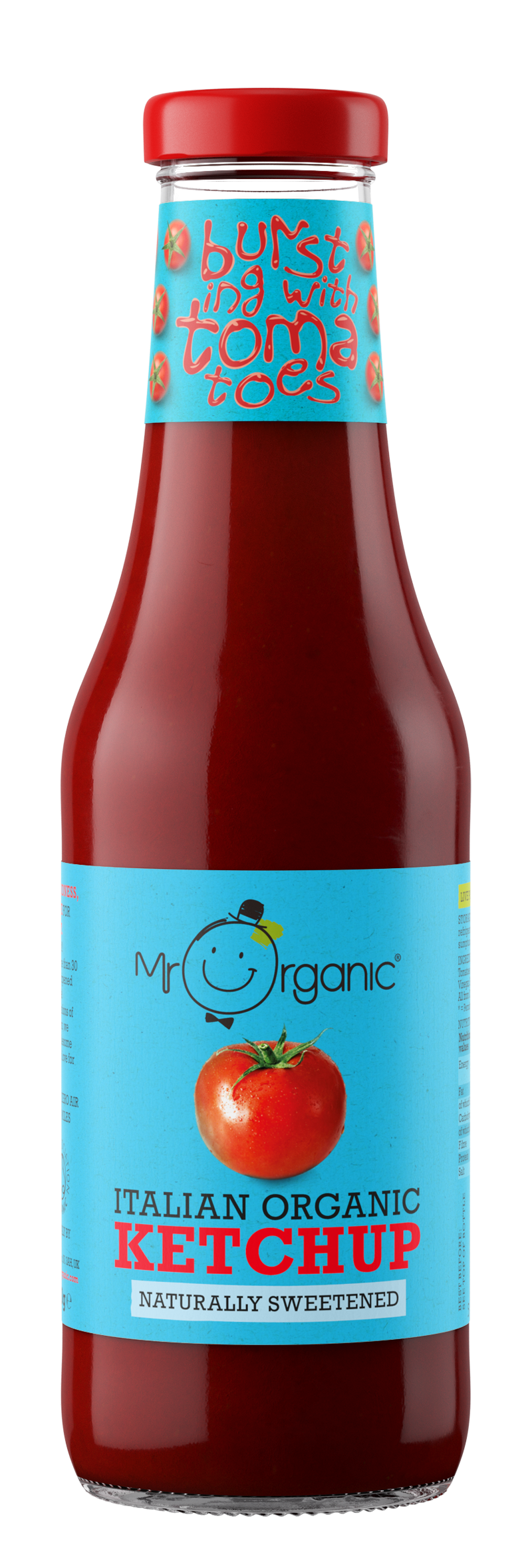 Mr Organic No Added Sugar Tomato Ketchup - Case of 6 X 480g