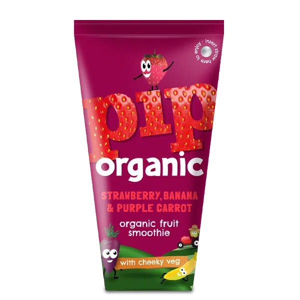 Pip Organic Strawberry, Banana & Purple Carrot Smoothie - Case of 4 x 180ML
