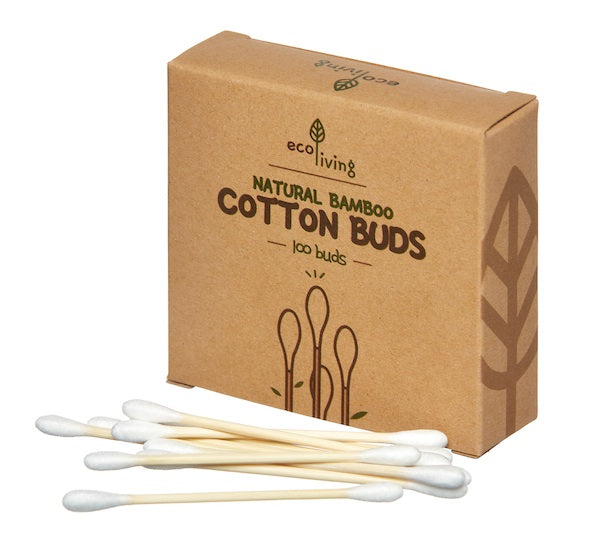 EcoLiving Natural Bamboo Cotton Buds - Box of 100