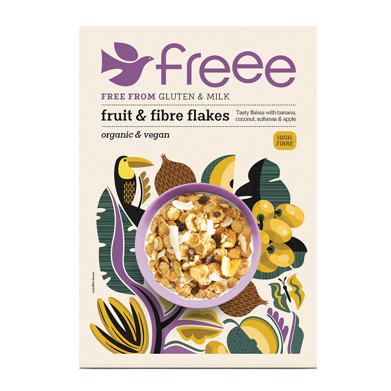 Doves Farm Freee Fruit & Fibre Flakes - 375G