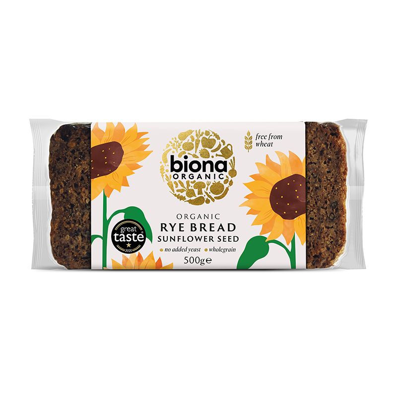 Biona Rye Bread - Sunflower Seed - Box of 6 x 500G