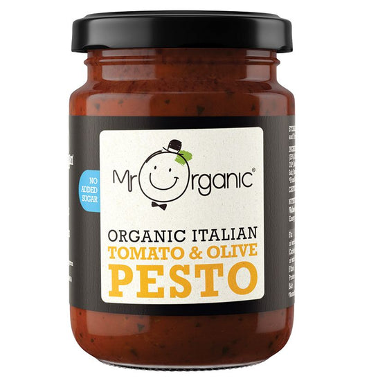 Mr Organic No Added Sugar Tomato & Olive Pesto - 130G